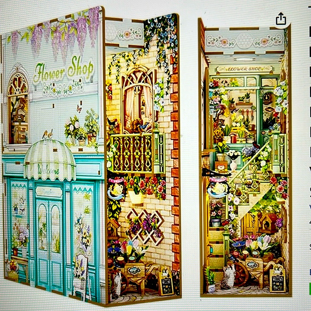 TONECHEER DIY Book Nook Kit Flower Shop